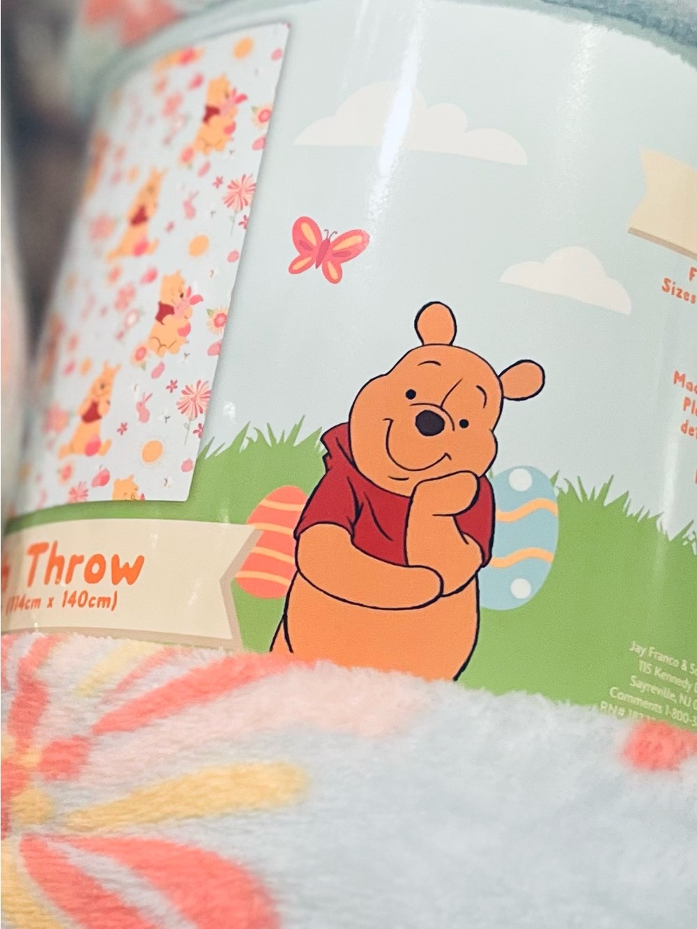Disney Plush Throw Winnie the Pooh Sky Blue Pastel